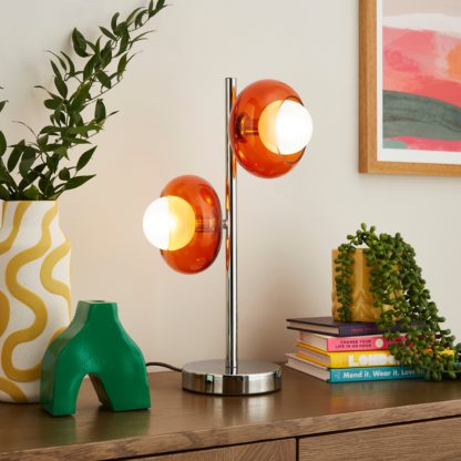 An Image of Elements Bennett 2 Light Table Lamp Orange