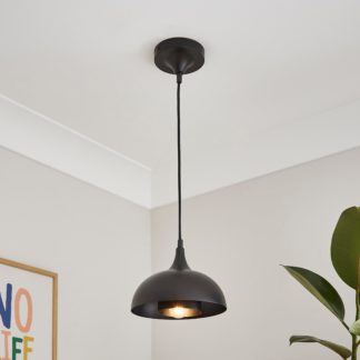 An Image of Elements Lennon Industrial 2 Tier Dome Mini Pendant Light Black