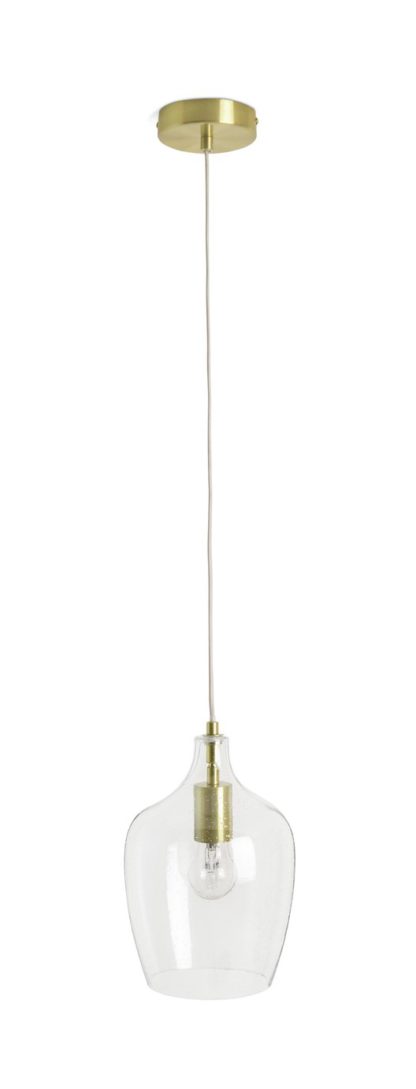 An Image of Habitat Abas Glass Pendant Light- Brass