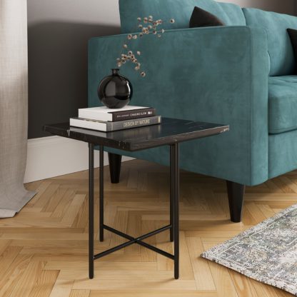 An Image of Cinzia Square Side Table Black