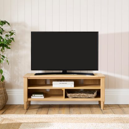 An Image of Churchgate Walcote Open Small Tv Unit for Tvs Up To, Oak Oak