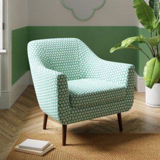 An Image of Eddie Tub Chair, Flatweave Teal (Blue)