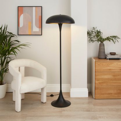 An Image of Elements Lennon Industrial 2 Light Floor Lamp Silver