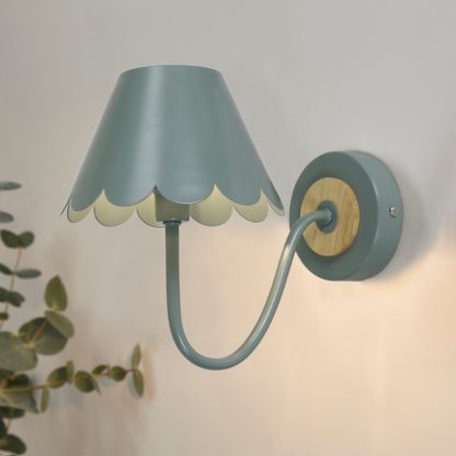 An Image of Remi Scalloped Wall Light Green