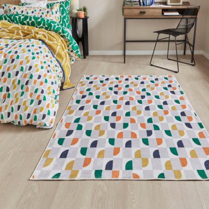 An Image of Kello Geometric Washable Rug MultiColoured