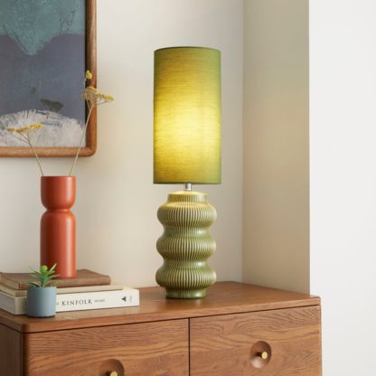 An Image of Pippin Ribbed Ceramic Table Lamp