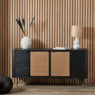 An Image of Fiji 4 Door Sideboard, Acacia Wood and Rattan