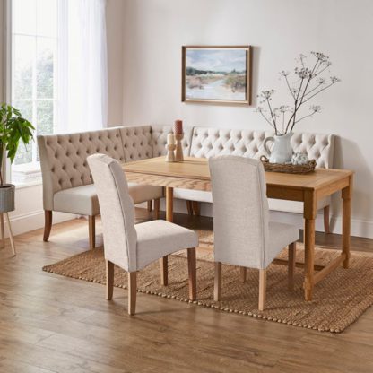 An Image of Darcy Corner Dining Bench, Flatweave