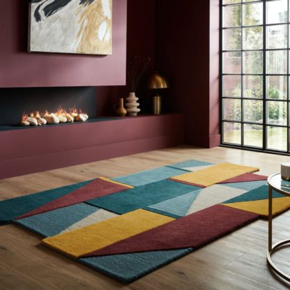 An Image of Shuffle Shaped Wool Rug