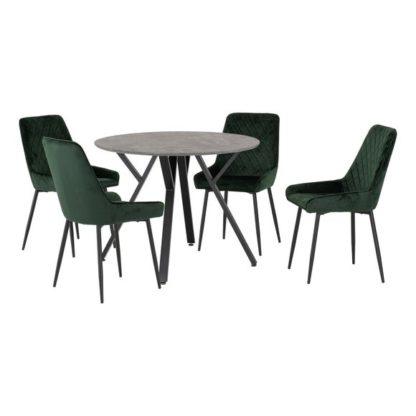 An Image of Athens Round Dining Table with 4 Avery Chairs