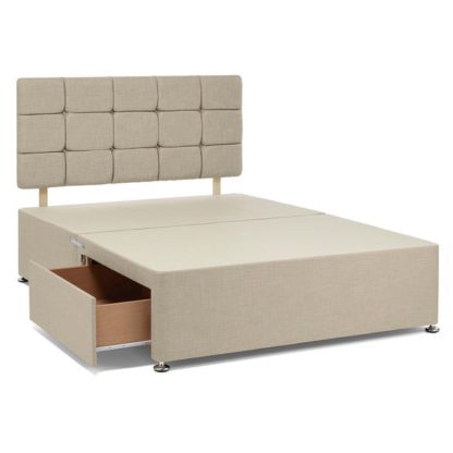 An Image of Return - Universal Linen Divan Base, Double Cream with 2 Drawers