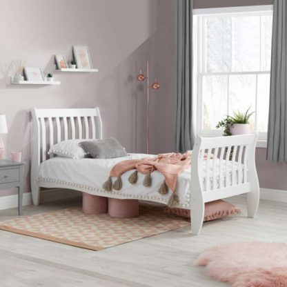 An Image of Belford Wooden Bed Frame, White