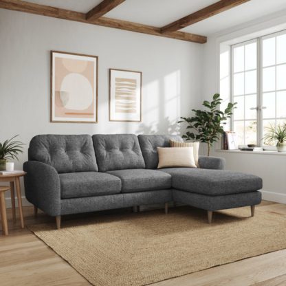 An Image of Sven Tonal Weave Large Corner Chaise Sofa