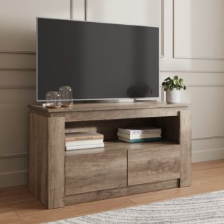 An Image of Return - Canyon Oak 2 Drawer TV Unit for TVs up to 44"