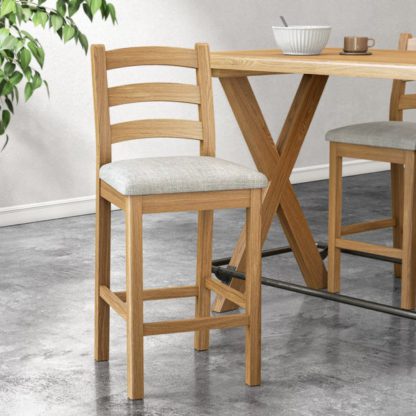 An Image of Normandy Set of 2 Counter Height Bar Stools, Oak