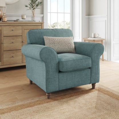 An Image of Flori Tonal Plush Chenille Armchair