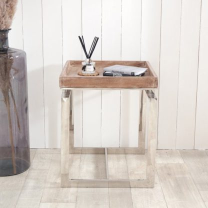 An Image of Evelyn Natural Antique Side Table, Mango Wood