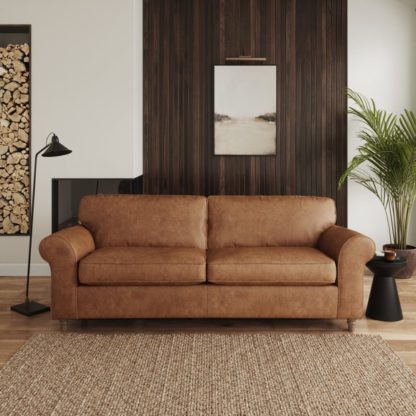 An Image of Flori Arizona Faux Leather 4 Seater Sofa