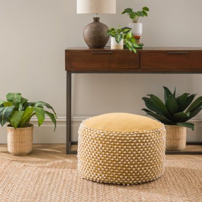 An Image of Jersey Bobble Round Pouffe