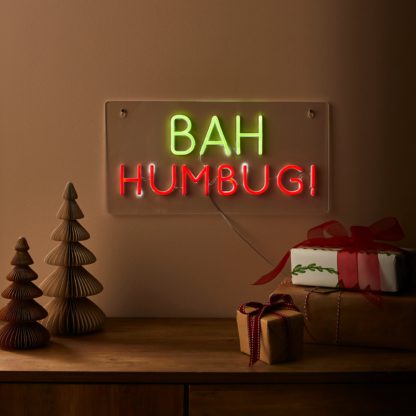 An Image of Bah Humbug Neon Sign Red