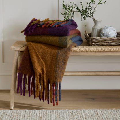 An Image of Timeless Check Faux Mohair Throw 130cm x 180cm Multicoloured