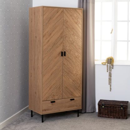 An Image of Barker Double Wardrobe, Oak Effect