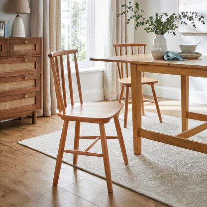 An Image of Harvey Set of 2 Dining Chairs, Beech Wood