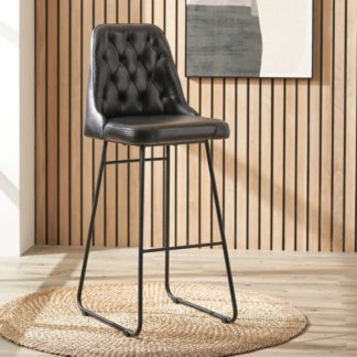 An Image of Camillo Diamond Back Bar Stool, Leather