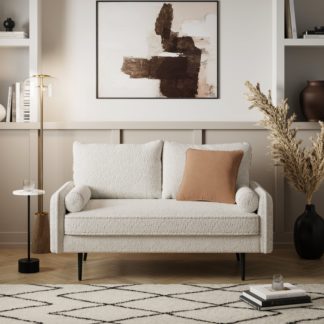 An Image of Cassie Sherpa 2 Seater Sofa in a Box Ivory