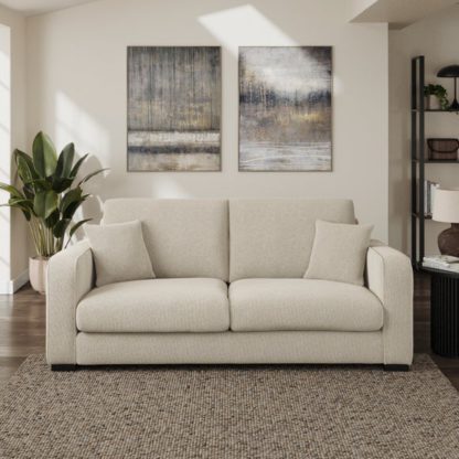 An Image of Carson Tonal Boucle 3 Seater Sofa