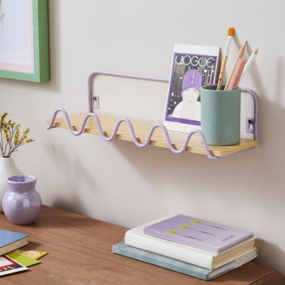 An Image of Lilac Wiggle Wall Shelf