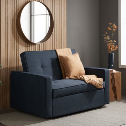 An Image of Otto - Fold-Out Sofa Bed - Blue - Fabric