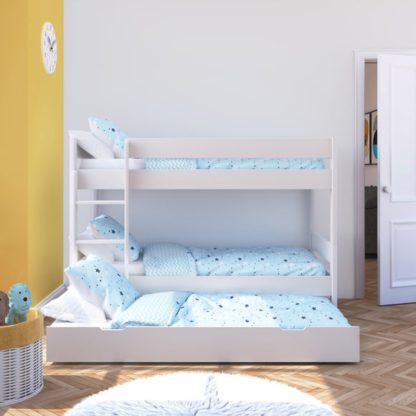 An Image of Stompa Compact Wooden Bunk Bed With Open Trundle