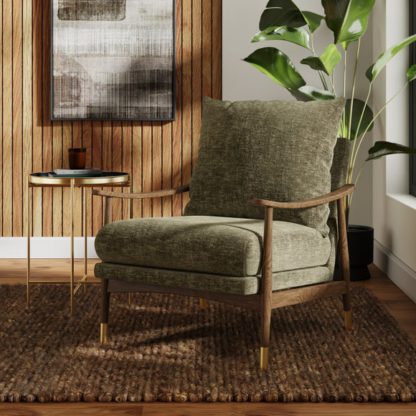 An Image of Nelson Distressed Chenille Occasional Armchair