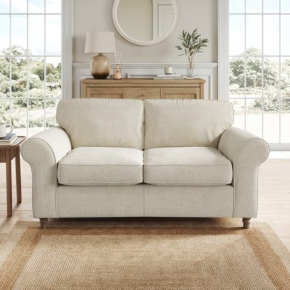 An Image of Flori Tonal Plush Chenille 2 Seater Sofa