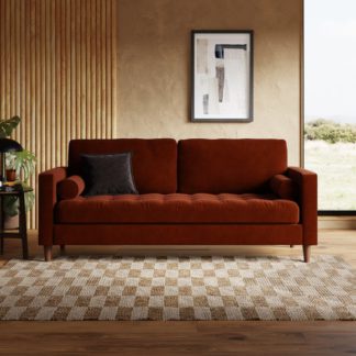 An Image of Zoe Casual Sit Velvet 3 Seater Sofa