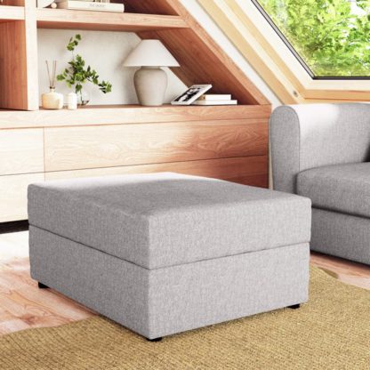 An Image of Rectangle Soft Texture Storage Footstool