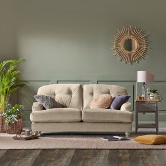 An Image of Return - Martha Vintage Velvet 2 Seater Sofa, Warm Sand