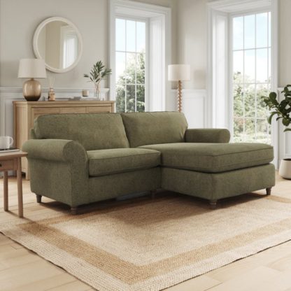 An Image of Flori Soft Chenille Corner Chaise Sofa