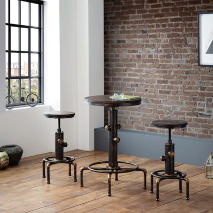 An Image of Return - Rockport Pipework 4 Seater Round Bar Table