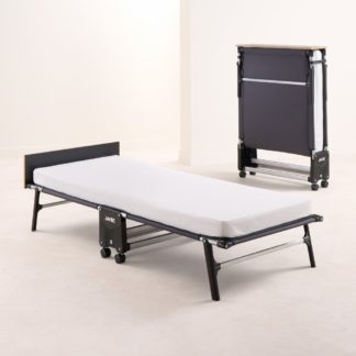 An Image of Jay-Be – Single - Rollaway Folding Bed with Memory Mattress – White/Black – Metal/Fabric – 3ft