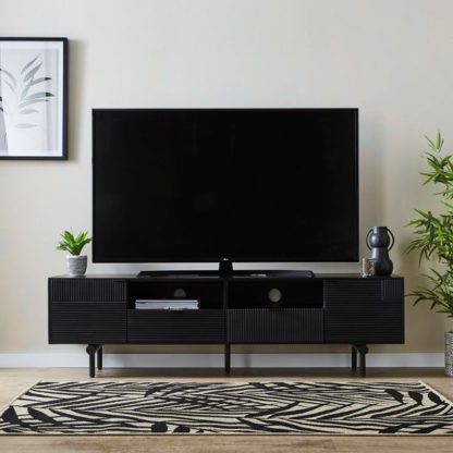 An Image of Spencer Extra Wide TV Unit for TVs up to 80", Mango Wood