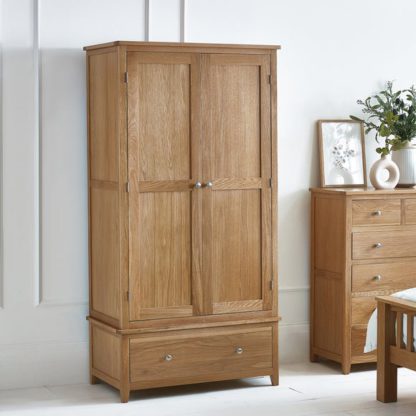 An Image of Jenkins Double Wardrobe, Oak