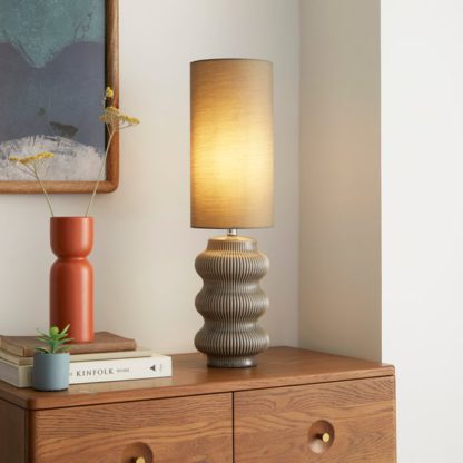 An Image of Pippin Ribbed Ceramic Table Lamp