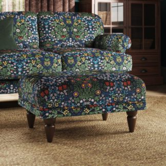 An Image of Jolene William Morris Blackthorn Print Velvet Footstool