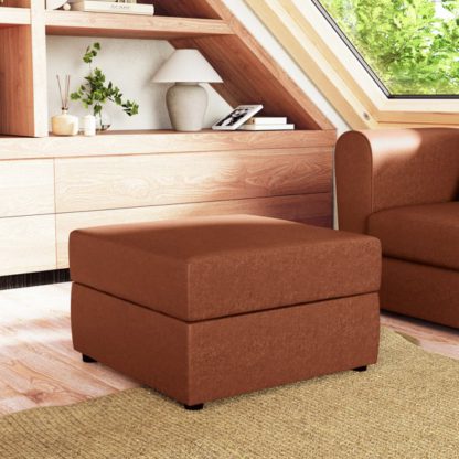 An Image of Square Arizona Faux leather Storage Footstool