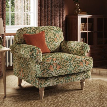 An Image of Jolene William Morris Woodland Weeds Print Velvet Snuggle Chair