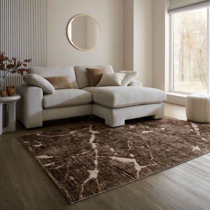 An Image of Glacier Luxury Marble Shaggy Rug