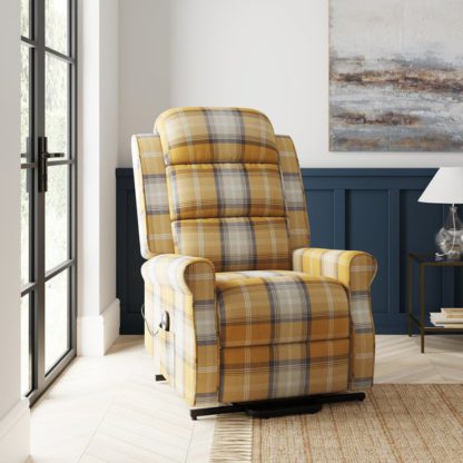 An Image of Edith Check Pattern Rise and Recline Chair