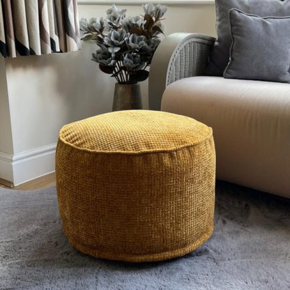 An Image of Daro Waffle Round Pouffe